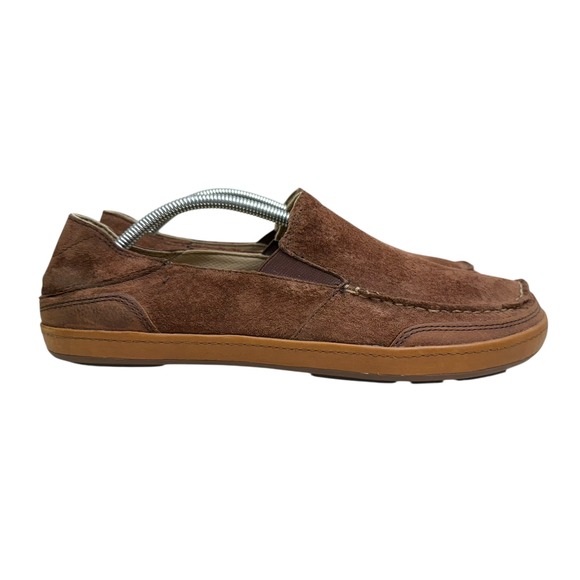 OluKai Other - OluKai Men Saar Puhalu Suede Leather Loafers Slip On Rubber Sole Brown Sz US 11